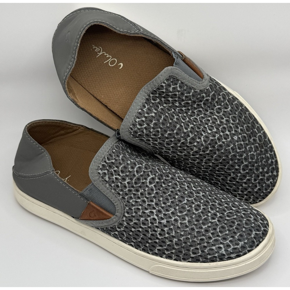 OluKai Womens Pehuea Pai Slip On‎ Sneakers Gray Shoes Size US W7